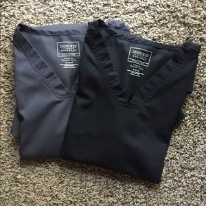 Scrub top lot! Charcoal and black, size M.